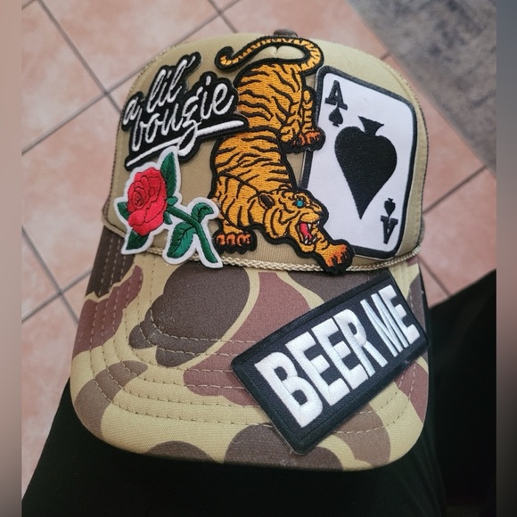 Yellow and Tan Hat with Embroidered Designs - Picture 1 of 1